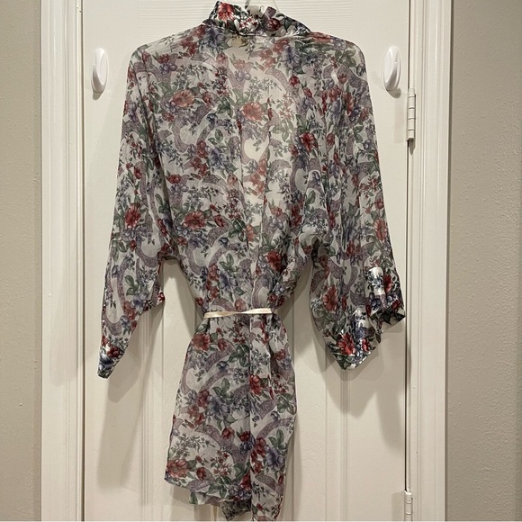 Vintage Victoria Secret Gold Label Floral Robe OS Boho Whimsical Fairy Sexy - Picture 2 of 6